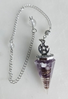Pendel amethist met pentagram